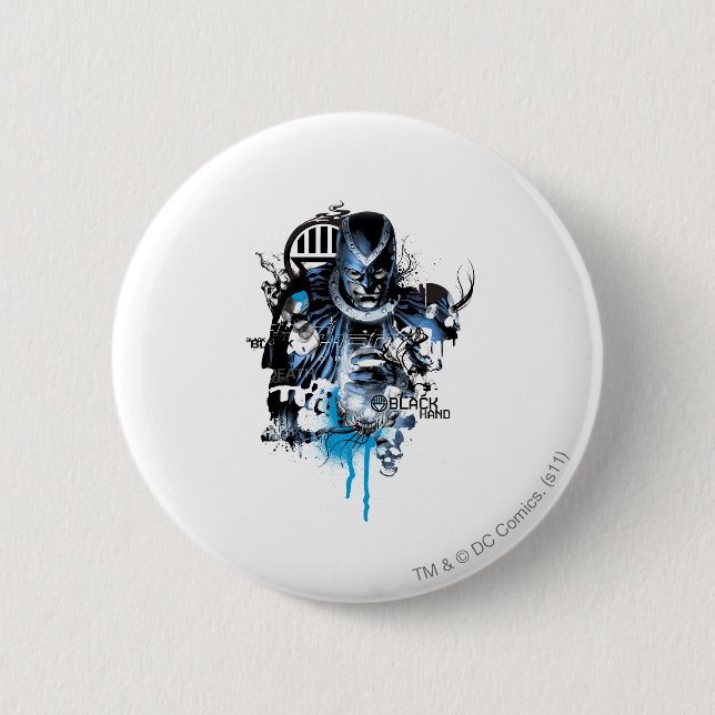 Black Hand - Blue Collage 6 Cm Round Badge (Front)