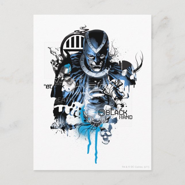 Black Hand - Blue Collage Postcard (Front)