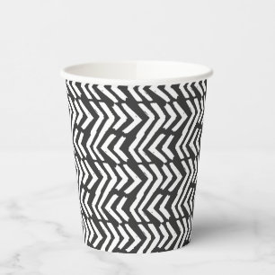 Black Hand Drawn Chevron Pattern Paper Cups