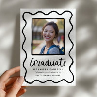 Black Hand Drawn Squiggle Graduation Photo