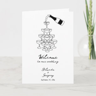 Black Hand Drawn Wedding Order of Service Programme