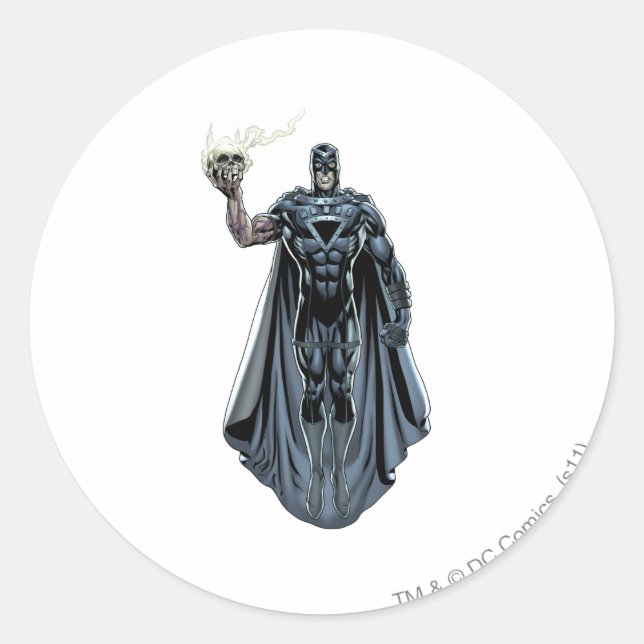 Black Hand with Skull 2 Classic Round Sticker (Front)