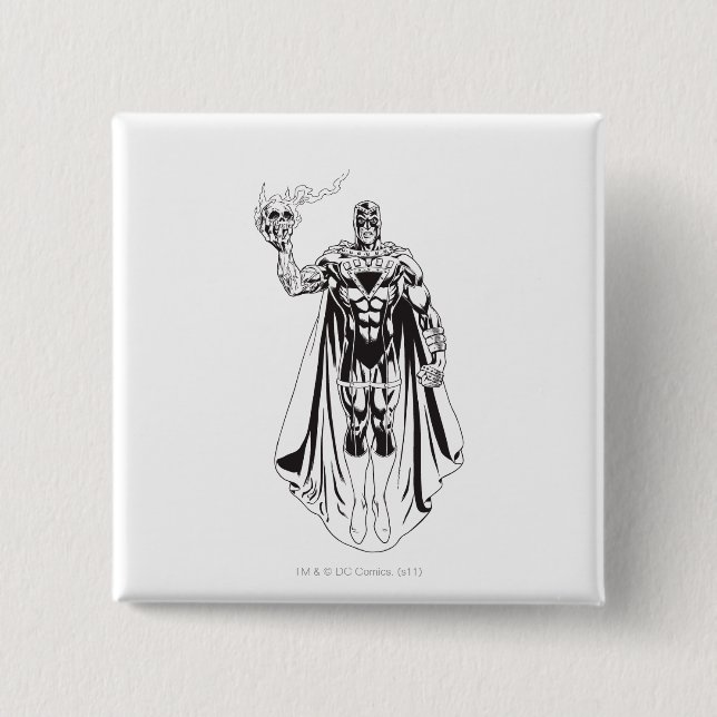 Black Hand with Skull 3 15 Cm Square Badge (Front)