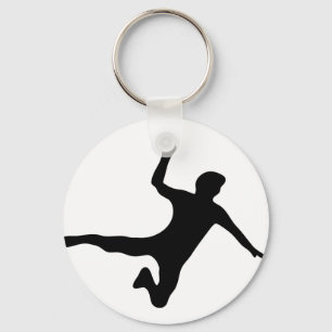 black handball player logo key ring