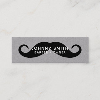 Black Handlebar Moustache Barber Mini Business Card