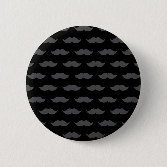 Black Handlebar Moustache Moustache Pattern 6 Cm Round Badge (Front)