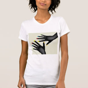 Black Hands With Painted Nails Womens T-Shirt