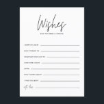 Black Handwriting Wishes for the Bride and Groom Enclosure Card<br><div class="desc">Black Handwriting Wishes for the Bride and Groom Card | Write well wishes for the bride and groom with this stylish wedding card. It features handwritten script,  modern typography and polka dots pattern.</div>