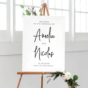 Black Handwritten Calligraphy Wedding Welcome Poster
