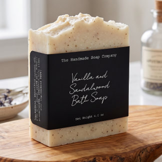 Black Handwritten Look Soap Label