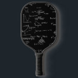 Black Handwritten Mathematics Equations  Pickleball Paddle<br><div class="desc">Beautiful black and white handwritten math formulas and equations pickleball paddle for the math teacher,  math student or math retiree. Great gift for all mathematic nerds and geeks. Illustrated and designed by Patricia Alvarez.</div>