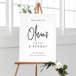 Black Handwritten Script 16th Birthday Welcome Poster<br><div class="desc">Welcome guests to your event with this customisable birthday party welcome sign. It features a handwritten script and simple typography. Personalise this minimalist 16th birthday welcome sign by adding your own event details. The texts are fully editable for any event. This handwritten birthday welcome sign is perfect for any event....</div>