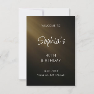 Black Handwritten Script Birthday Thank You Card