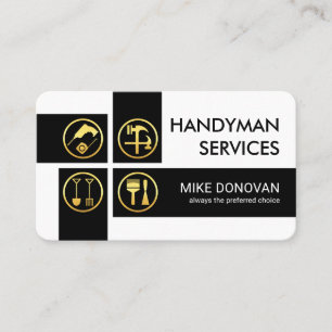 Black Handyman Tools Crisscross Business Card