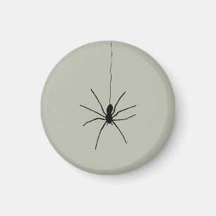 Black Hanging Spider on Ash Gray Color Magnet