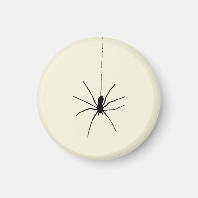 Black Hanging Spider on Beige (Off White) Colour Magnet (Front)
