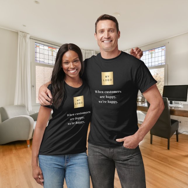 Black happy customers business logo slogan T-Shirt (Creator Uploaded)