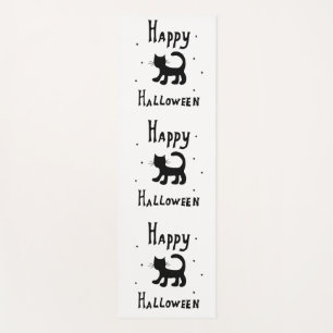 Black Happy Halloween horror spooky Yoga Mat