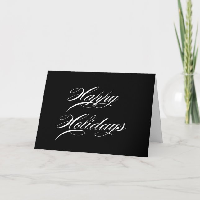 Black Happy Holidays Cards (Front)