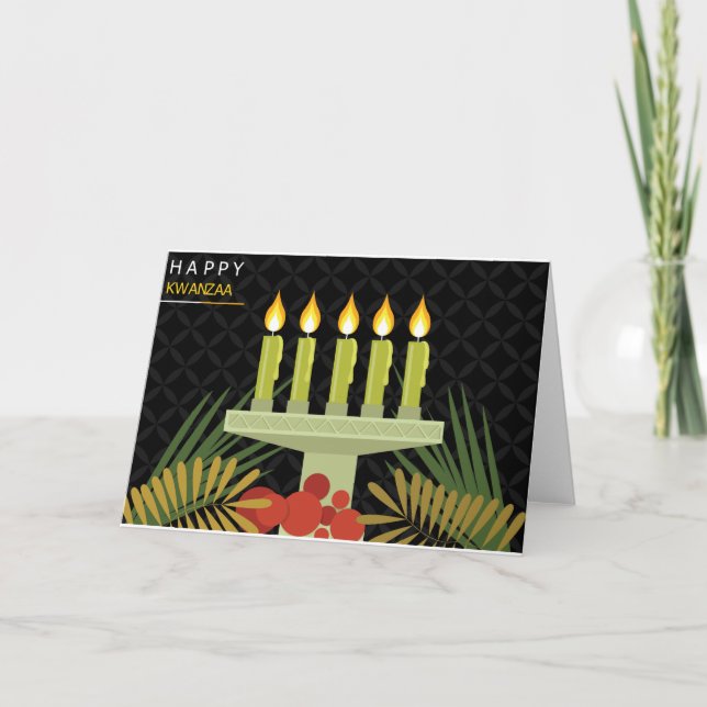 black happy kwanzaa holiday card (Front)