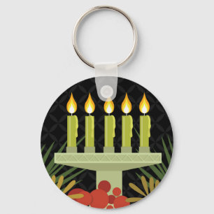 black happy kwanzaa key ring