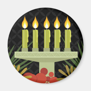black happy kwanzaa magnet