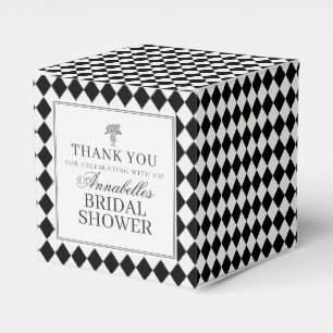 Black Harlequin Chequered Bridal Shower Favour Box