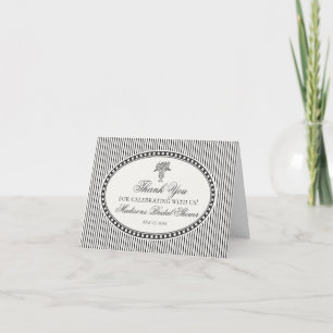 Black Harlequin Chequered Thank You Card
