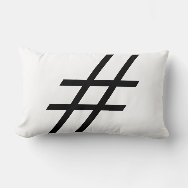 Black Hashtag, Lumbar Cushion (Front)