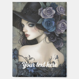 black hat vintage ladies 2 magnet