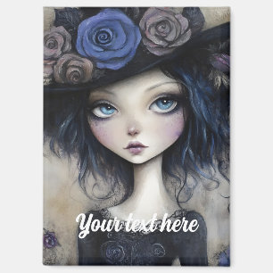 black hat vintage ladies 2 magnet
