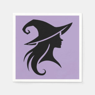 Black Hat Witch Wiccan Witches Halloween Party Napkin