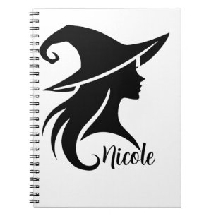 Black Hat Witch Wiccan Witches Halloween Party Notebook