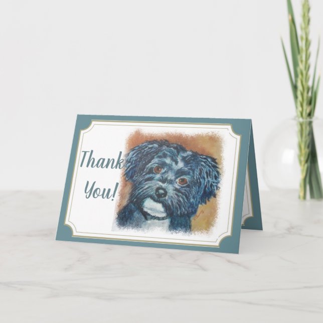 Black Havanese Puppy THANK YOU Card (Front)