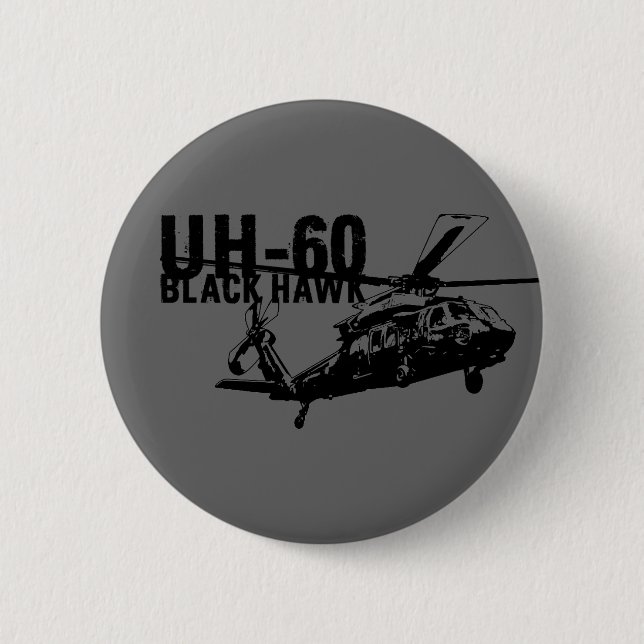 Black Hawk 6 Cm Round Badge (Front)
