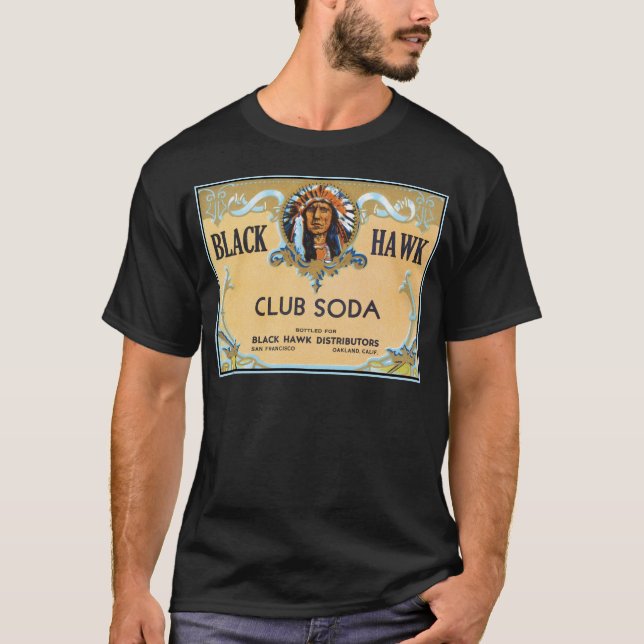 Black Hawk Club Soda Vintage Label T-Shirt (Front)