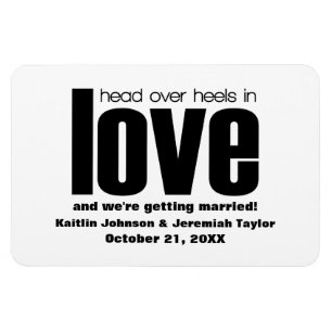 Black Head Over Heels Save the Date Magnet