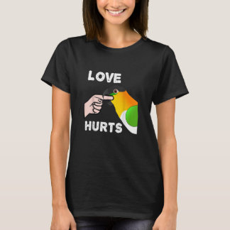 Black Headed Caique Parrot Love Hurts T-Shirt