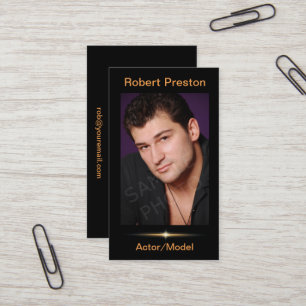 Black Headshot Business Card Template
