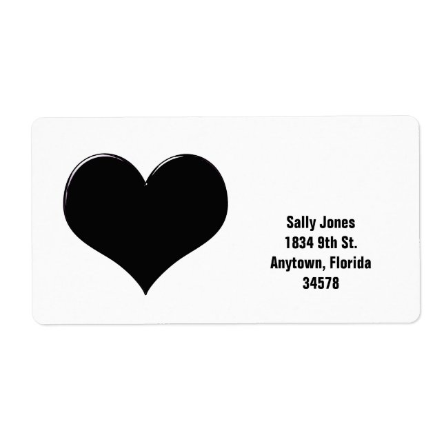 Black heart address label (Front)