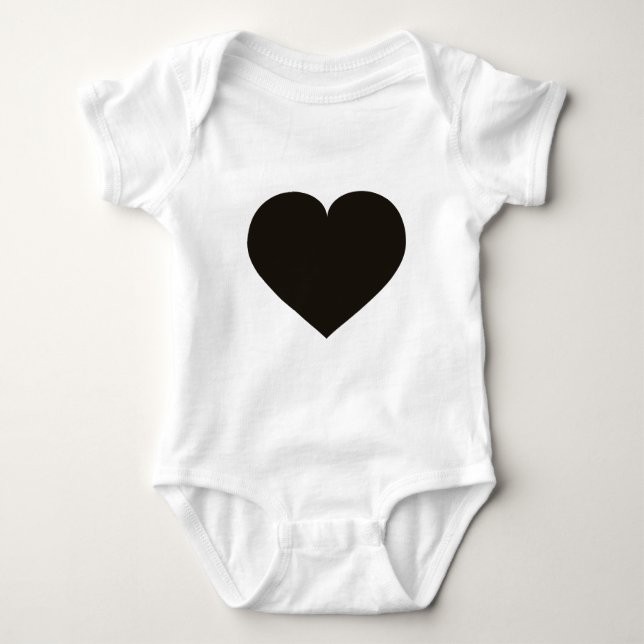 Black heart baby bodysuit (Front)