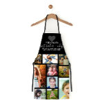 Black Heart Best Baker Chef Grandma Photo Collage<br><div class="desc">This cute and sweet apron is perfect for any grandma. It features 13 customisable photos of her beautiful grandchildren. It also features the quote, "Proud Grandma. Best baker and chef, sprinkling every grandchild with love and affection, " in white handwritten cursive typography and grey heart on top of a black...</div>
