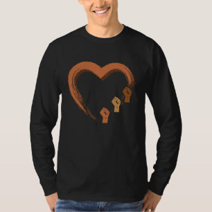 Black Heart Black History Month African American P T-Shirt
