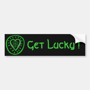 Black Heart Clover Get lucky Bumper S Bumper Sticker