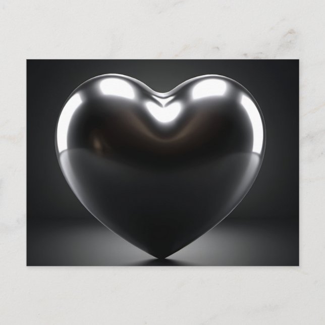 Black Heart Digital Art Postcard (Front)