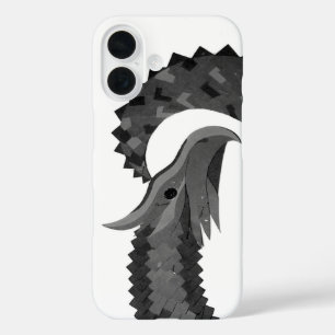 Black heart dragon on white iPhone 16 case