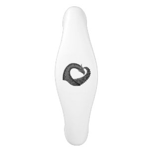 Black heart dragon on white ceramic cabinet pull