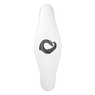Black heart dragon on white ceramic cabinet pull