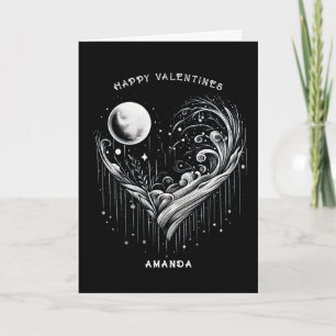 Black Heart Happy Valentine's Day Holiday Card