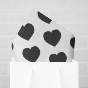Black Heart Love Notes Grief Tissue Paper